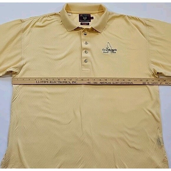 Grayhawk Golf Club Short Sleeve Polo Shirt Men's Large Yellow Byron T Nelson - Picture 8 of 11